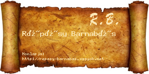 Répásy Barnabás névjegykártya